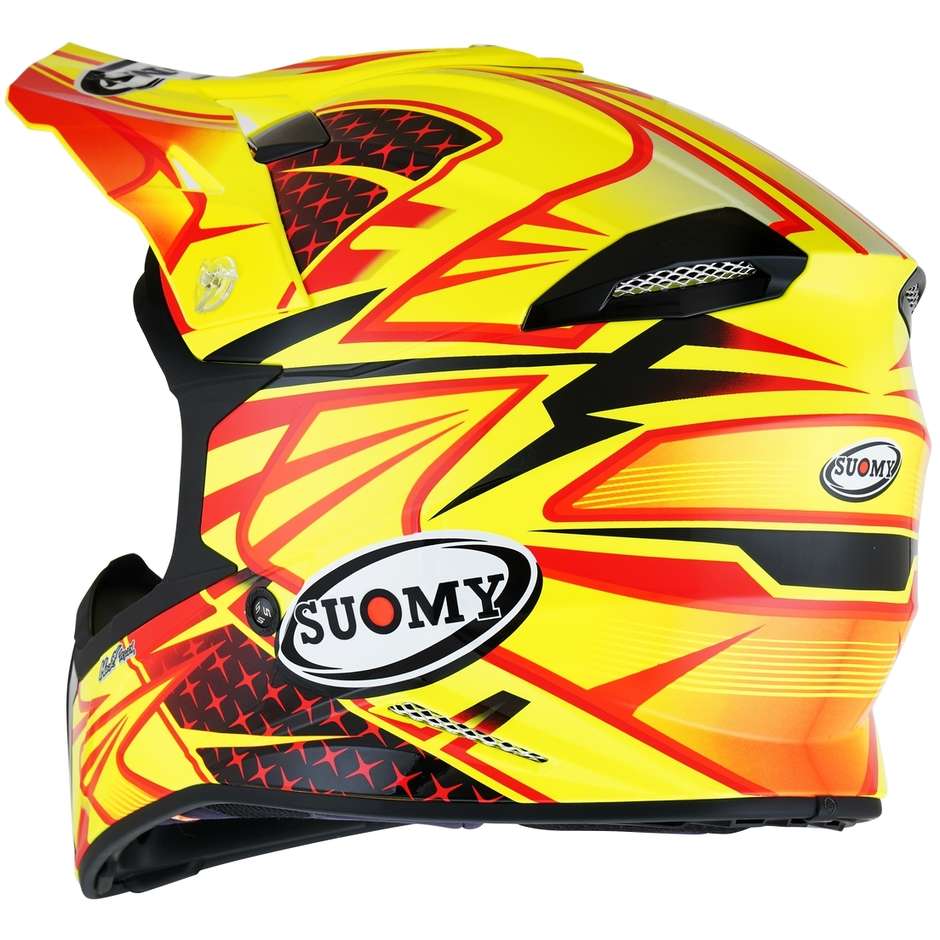 Cross Enduro Motorcycle Helmet Suomy X-WING DUEL Red Yellow
