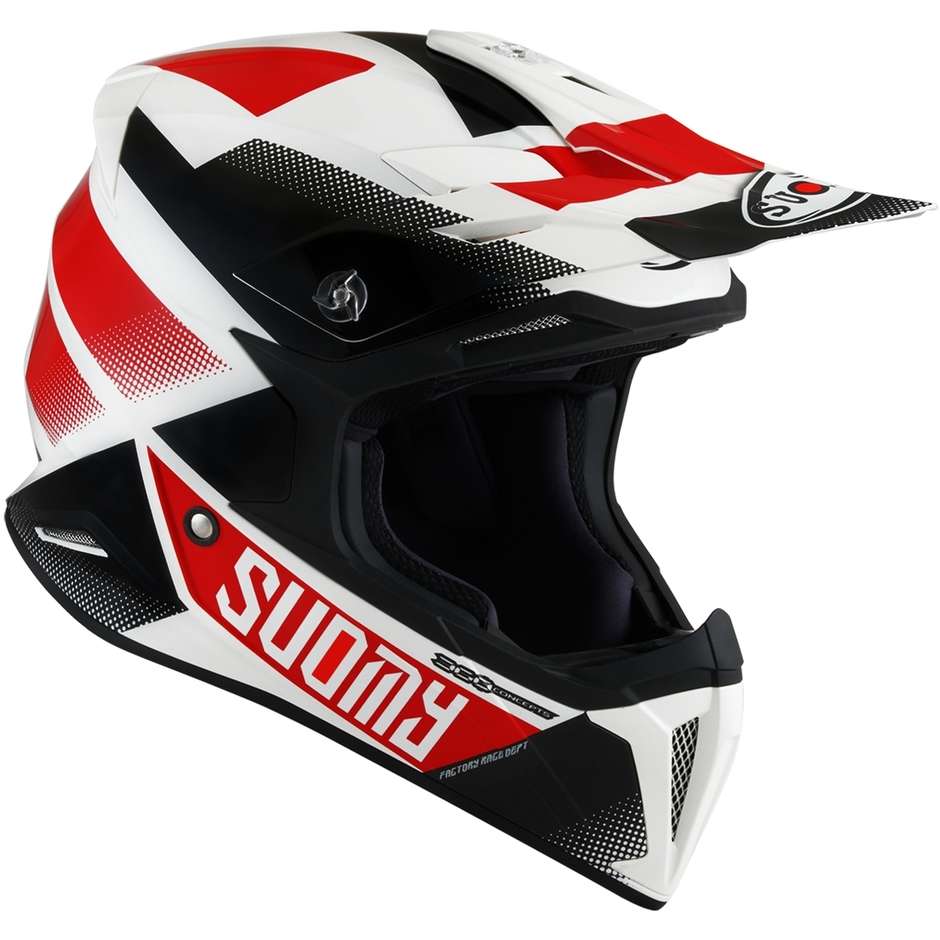 Cross Enduro Motorcycle Helmet Suomy X-WING GRIP White Red