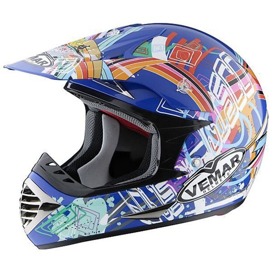 Cross Enduro Motorcycle Helmet Vemar XP8 Model C303 Base Blue OVERALL