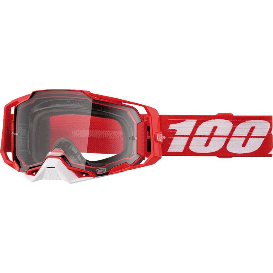 Cross Enduro Motorcycle Mask 100% ARMEGA C-BAD2 Transparent Lens