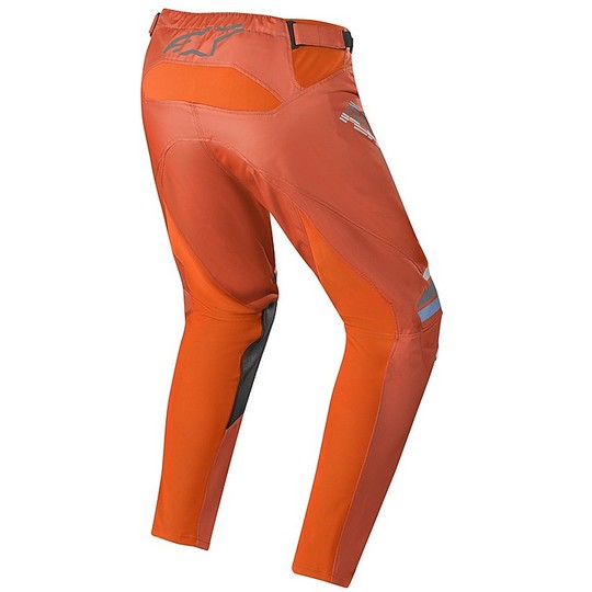 Cross Enduro Motorcycle Pants Alpinestars MX20 Racer Braap Orange Fluo Gray