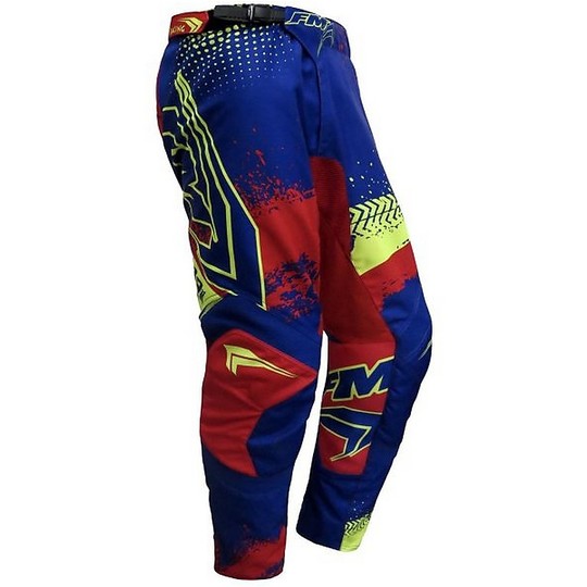Cross Enduro Motorcycle Pants Fm Racing X26 FORCE 001 Red Yellow Blue Fluo