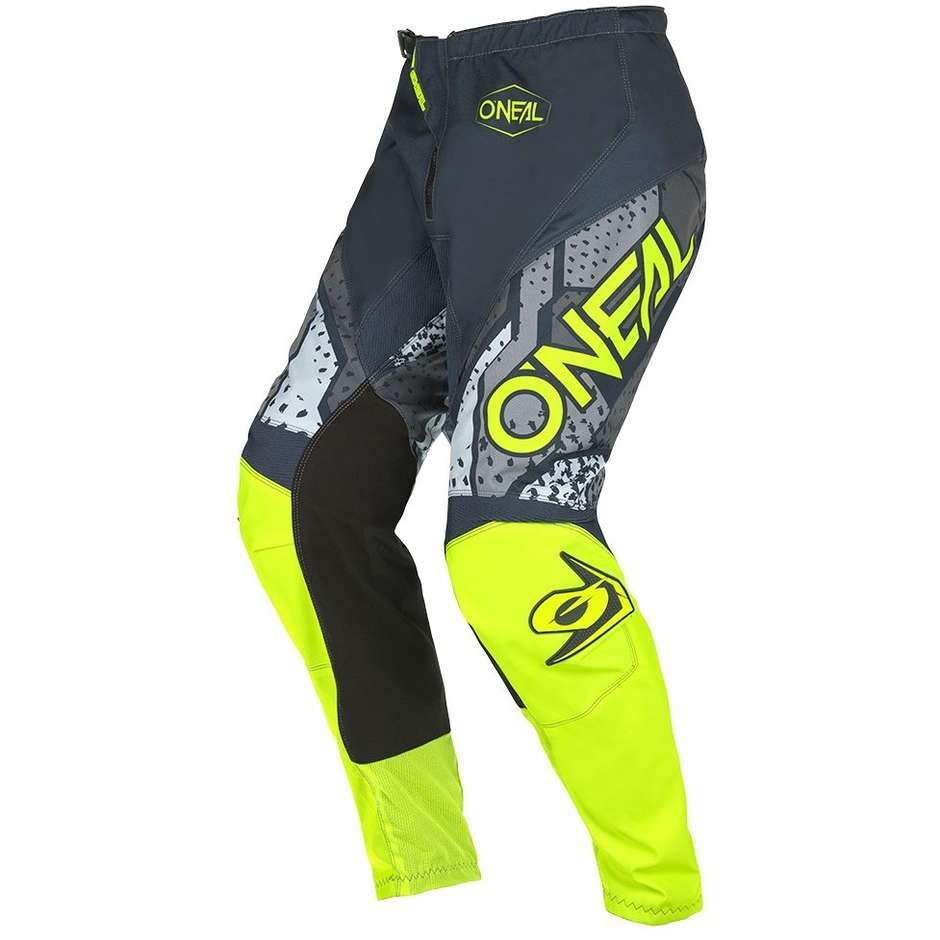 Cross Enduro Motorcycle Pants Oneal Element Youth V.22 Camo Gray Yellow