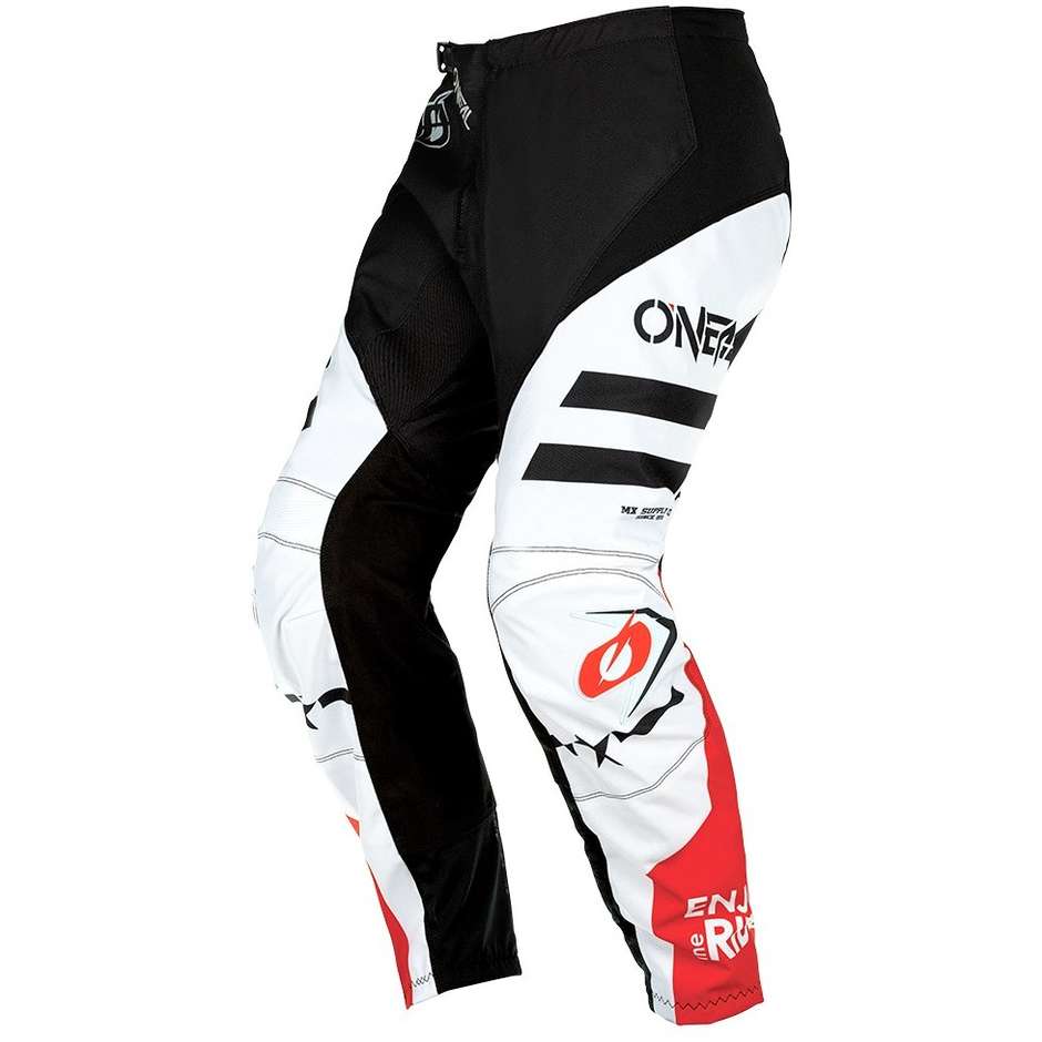 Cross Enduro Motorcycle Pants Oneal Element Youth V.22 Squadron White Black