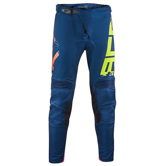 Cross Enduro Motorcycle Trousers Acerbis Airborne Special Edition Yellow Fluo / Blue