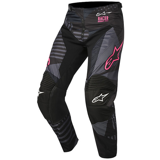 Cross Enduro Motorcycle Trousers Alpinestars Racer Tactical Black / Pink Fluo
