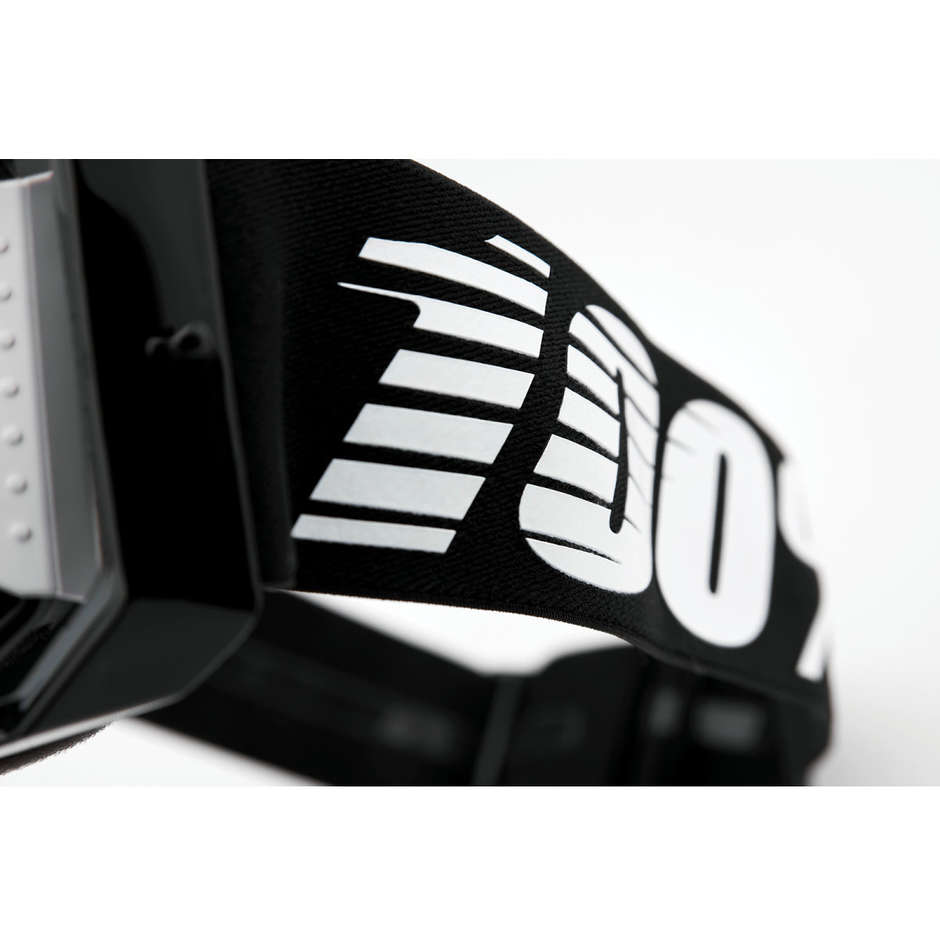 Cross Enduro Motorradbrille 100% ARMEGA Schwarz Transparente Gläser