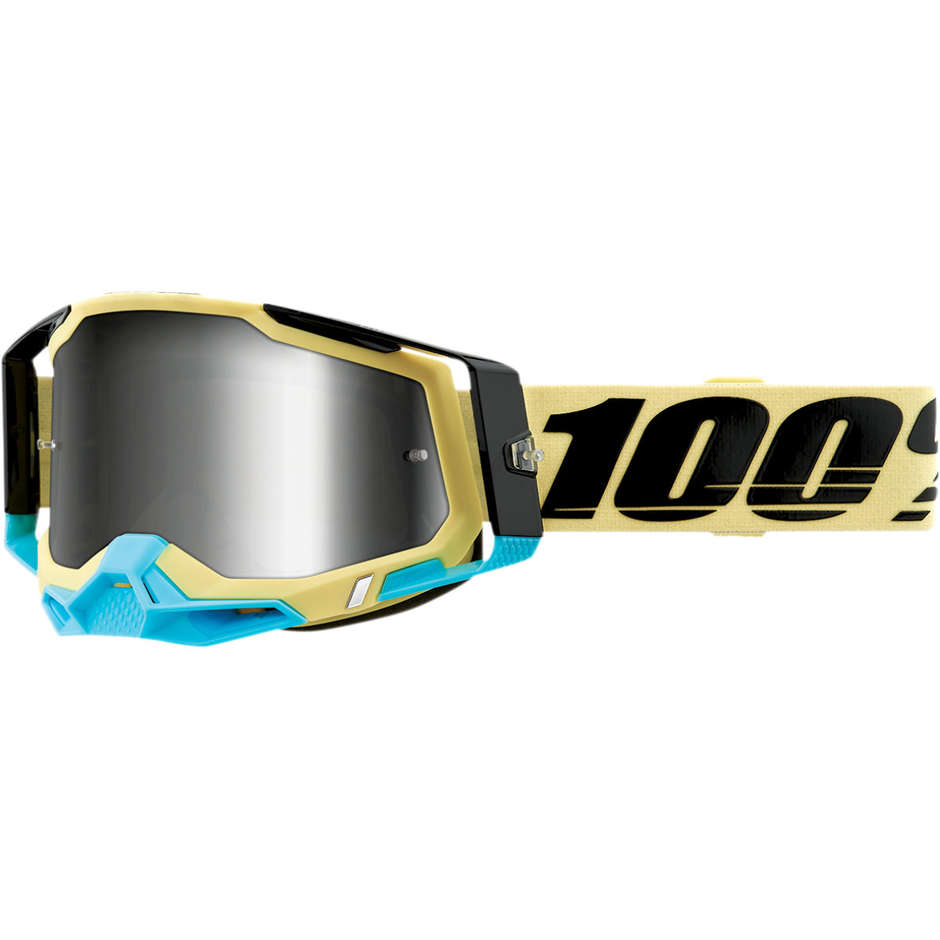 Cross Enduro Motorradbrille 100% RACECRAFT 2 Airblast Silver Mirror Lens