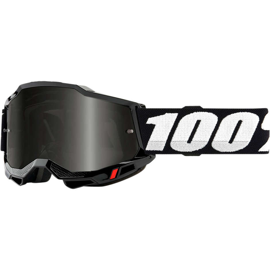 Cross Enduro Motorradbrille 100% STRATA SAND 2 Black Smoke Lens