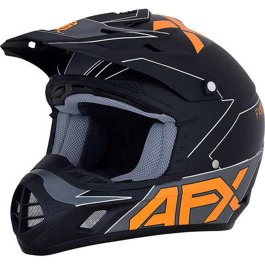 Cross Enduro Motorradhelm AFX FX-17 Aced Matt Schwarz Orange