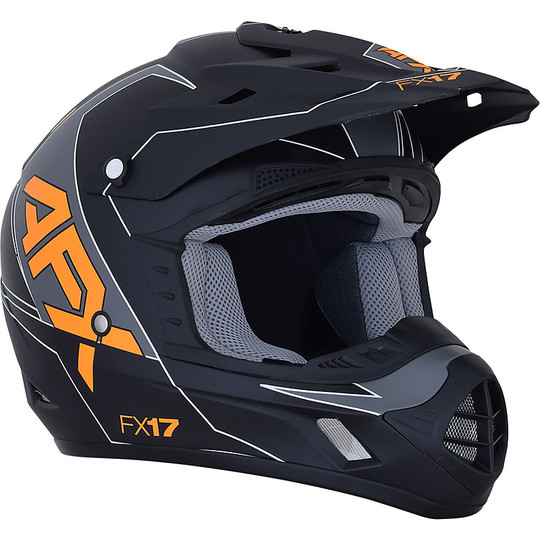 Cross Enduro Motorradhelm AFX FX-17 Aced Matt Schwarz Orange