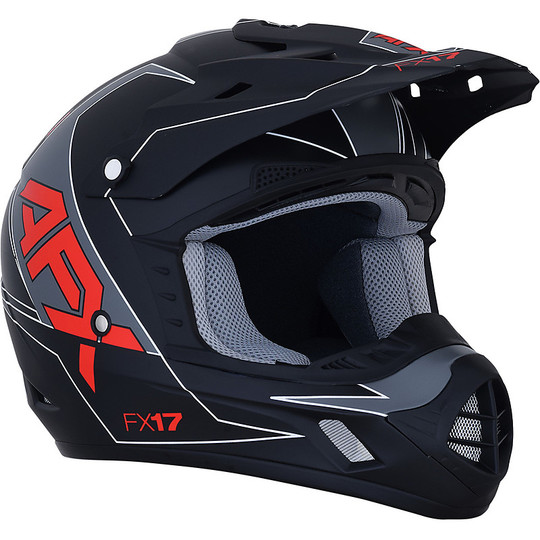 Cross Enduro Motorradhelm AFX FX-17 Aced Matt Schwarz Rot