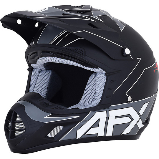 Cross Enduro Motorradhelm AFX FX-17 Aced Matt Schwarz Weiß