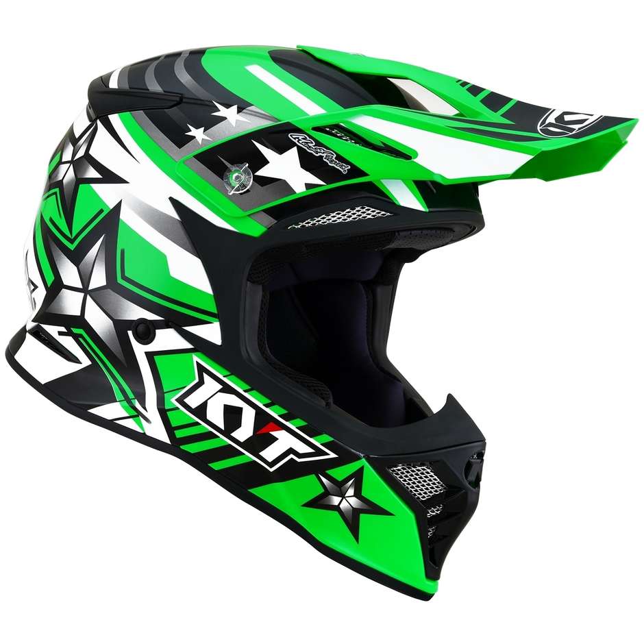 Cross Enduro Motorradhelm aus KYT SKYHAWK ARDOR Green FLUO Faser