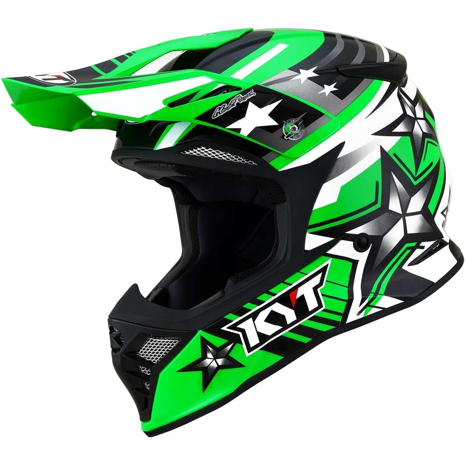 Cross Enduro Motorradhelm aus KYT SKYHAWK ARDOR Green FLUO Faser