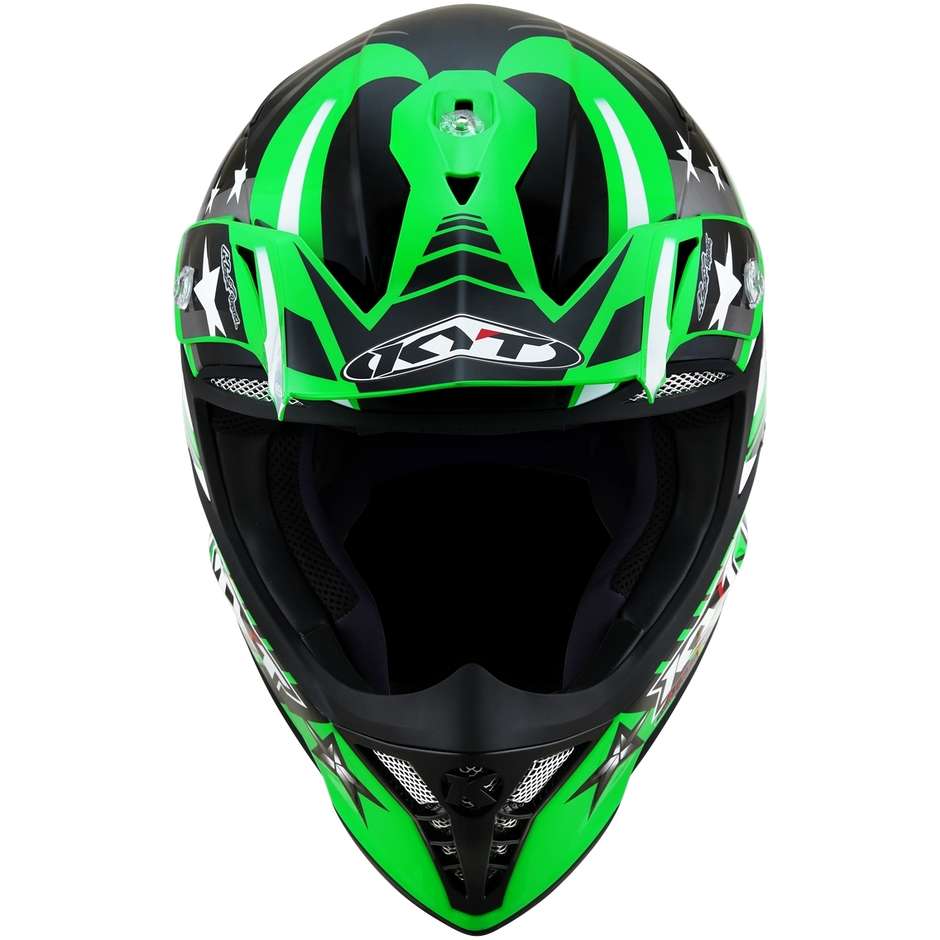 Cross Enduro Motorradhelm aus KYT SKYHAWK ARDOR Green FLUO Faser