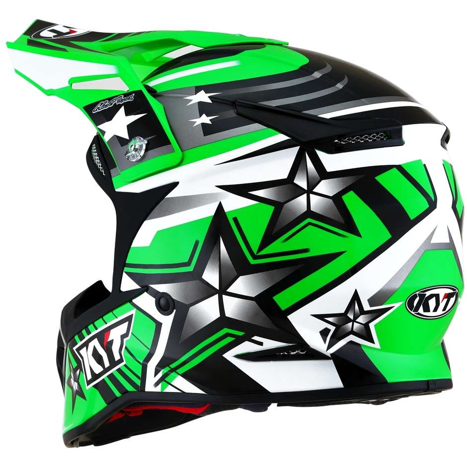 Cross Enduro Motorradhelm aus KYT SKYHAWK ARDOR Green FLUO Faser