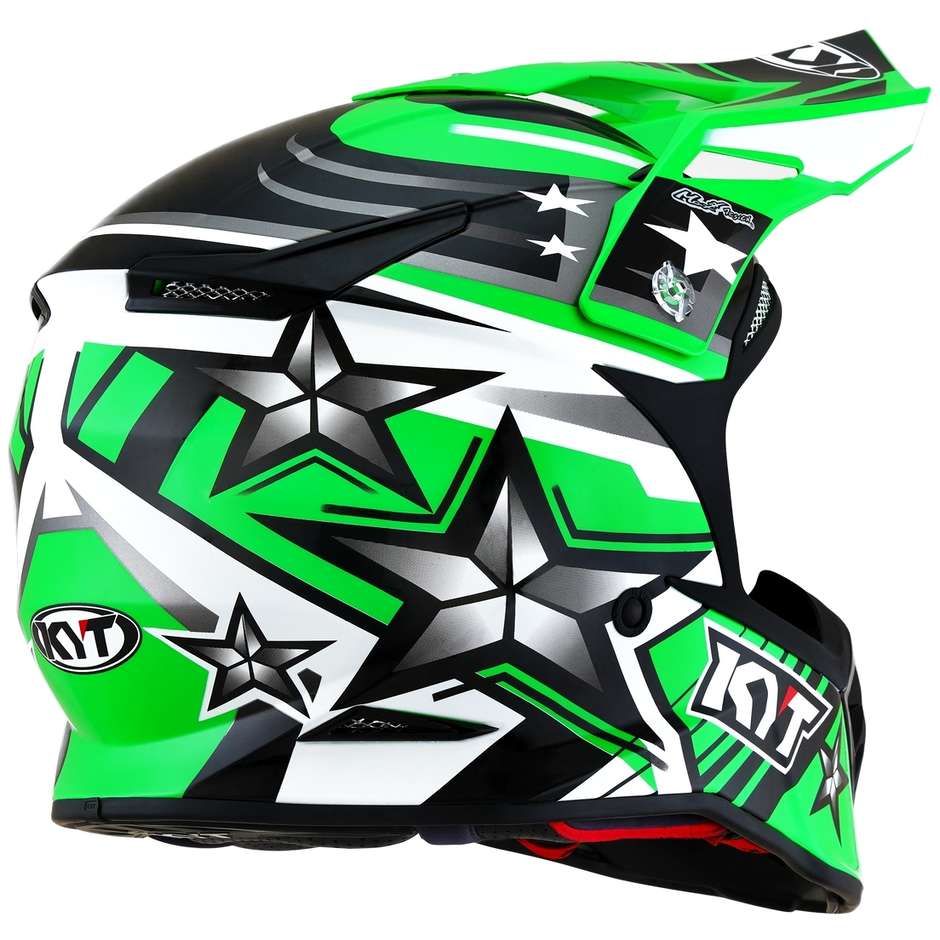 Cross Enduro Motorradhelm aus KYT SKYHAWK ARDOR Green FLUO Faser