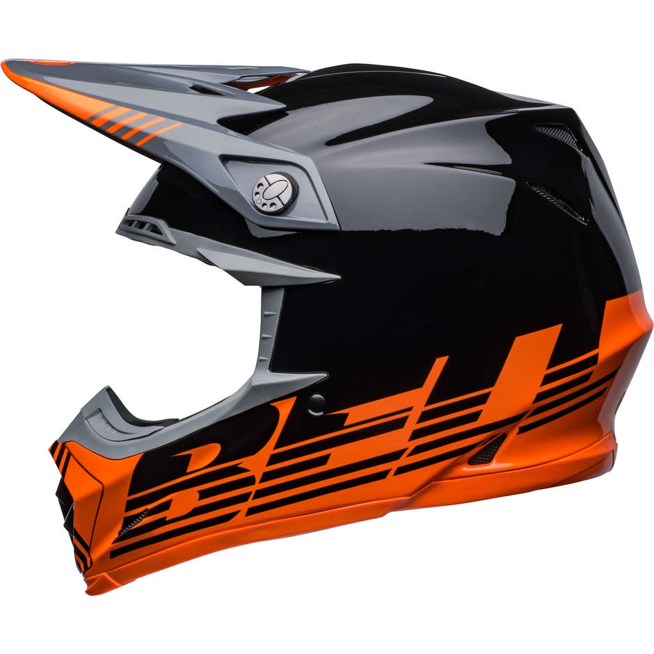 Cross Enduro Motorradhelm Bell MOTO-9 MIPS LOUVER Schwarz Orange