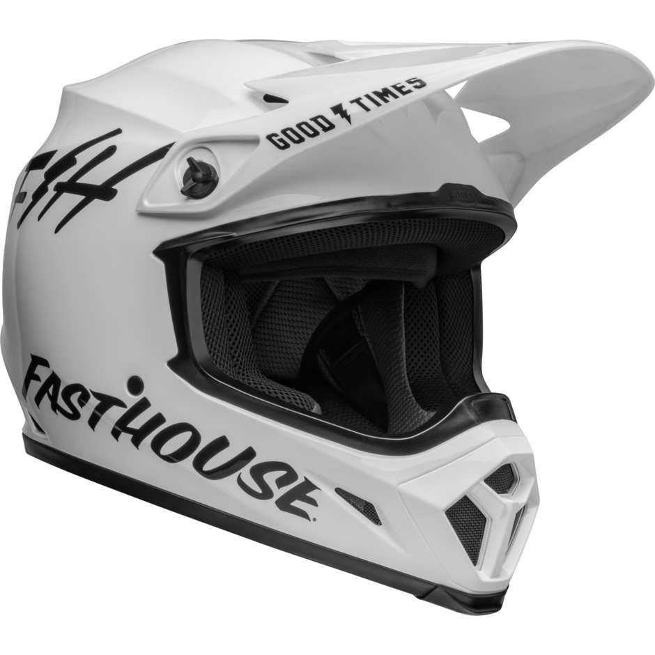 Cross Enduro Motorradhelm Bell MX-9 MIPS FASTHOUSE Weiß Schwarz