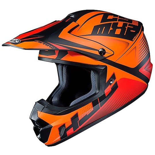 Cross Enduro Motorradhelm HJC CS-MX II MC7SF Orange Schwarz Matt
