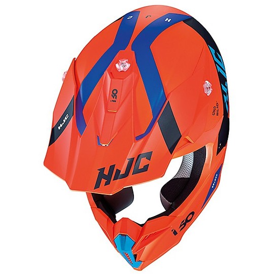 Cross Enduro Motorradhelm HJC i50 ERASED MC6HSF Orange Matt Blau