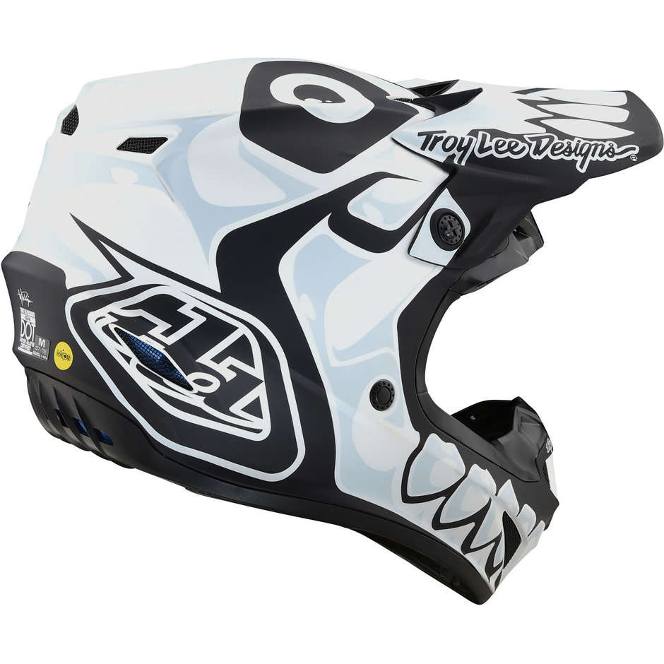 Cross Enduro Motorradhelm im Troy Lee Design SE4 Composite SKULLY White Black Fiber