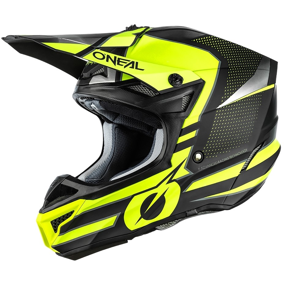 Cross Enduro Motorradhelm Oneal 5Srs Polyacrylite Helmetleek Schwarz Gelb
