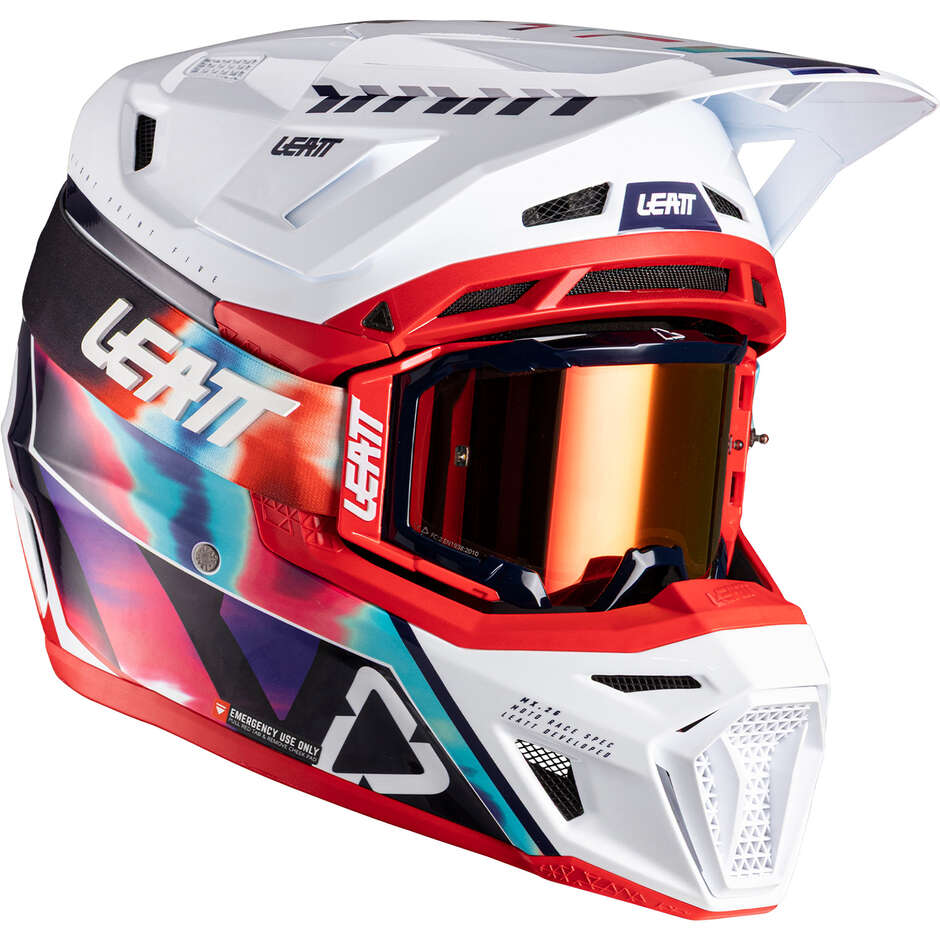 Cross-Enduro-Motorradhelm-Set 8.5 - V26 Leatt Blau Rot
