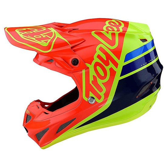 Cross Enduro Motorradhelm Troy Lee Design SE4 Composite SILHOUETTE Orange Gelb