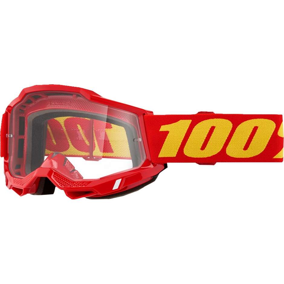 Cross Enduro Motorradmaske 100 % ACCURI 2 RED Transparente Linse