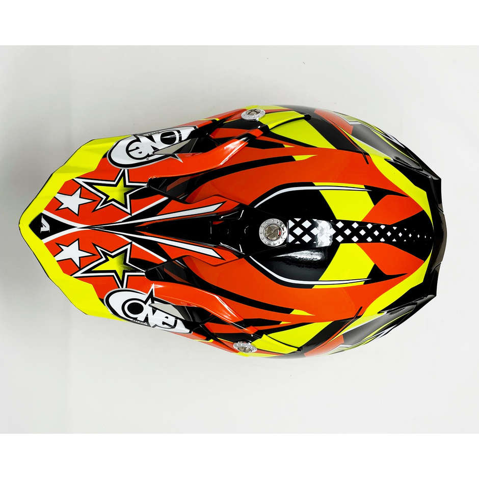 Cross Enduro One Off Road STAR Motorcycle Helmet Yellow Orange