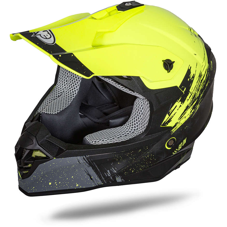 Cross Enduro One Tiger 2.0 motorcycle helmet Black Yellow