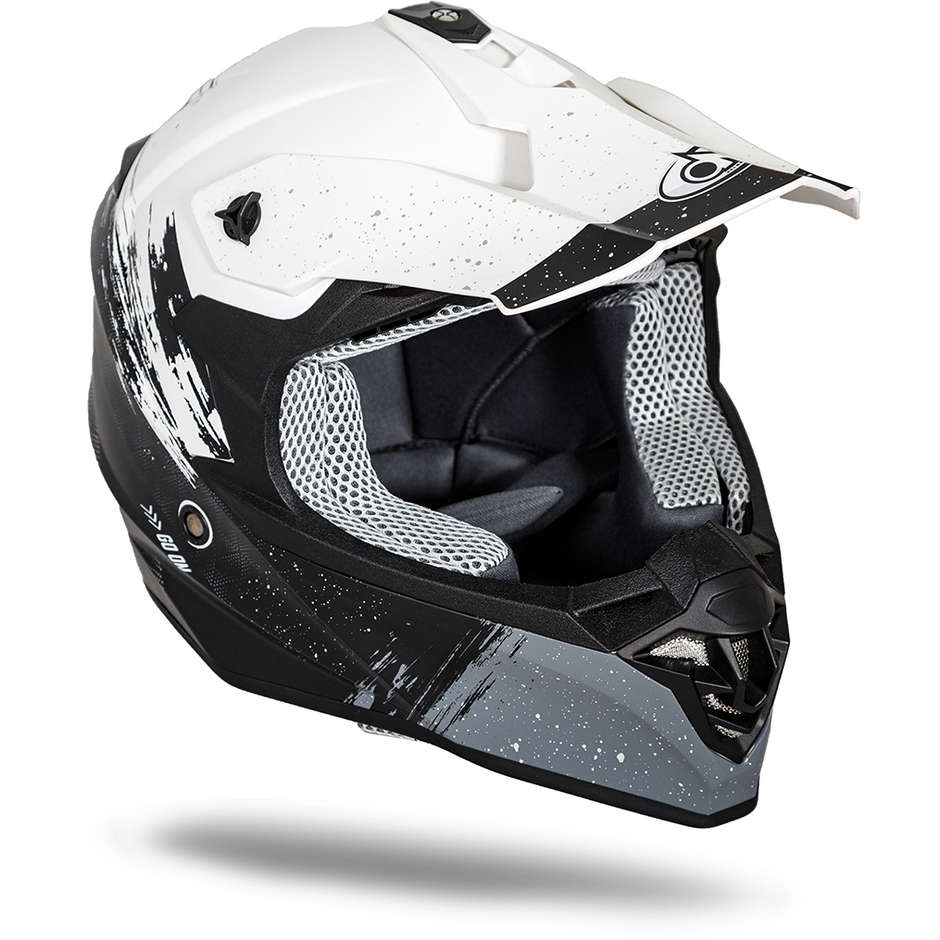 Cross Enduro One Tiger 2.0 motorcycle helmet White Black
