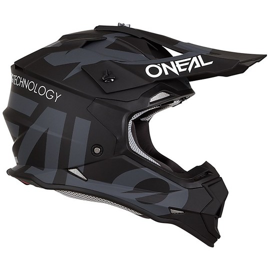 Cross Enduro O'neal 2 Series RL Slick Motorcycle Helmet Black Gray