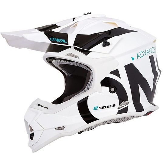 Cross Enduro O'neal 2 Series RL Slick Motorradhelm Weiß Schwarz