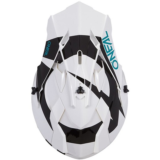 Cross Enduro O'neal 2 Series RL Slick Motorradhelm Weiß Schwarz