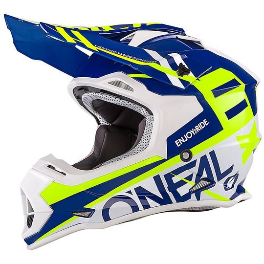 Cross Enduro O'neal 2 Series RL Spyde Blue Yellow Hy Vision casque de moto