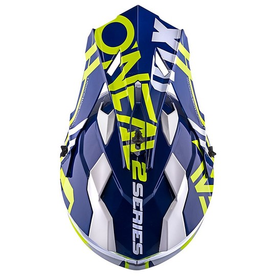 Cross Enduro O'neal 2 Series RL Spyde Motorcycle Helmet Blue Yellow Hy Vision