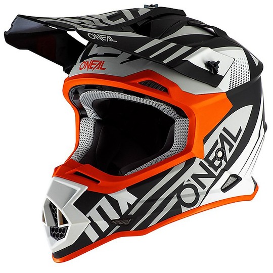 Cross Enduro O'neal 2 Series Spyde 2.0 casque de moto Blanc Noir Orange