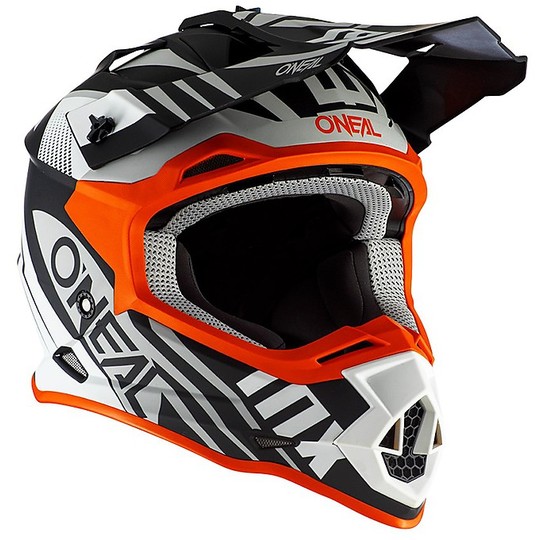 Cross Enduro O'neal 2 Series Spyde 2.0 motorcycle helmet White Black Orange