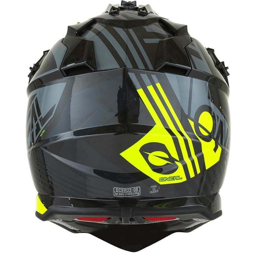 Cross Enduro O'neal 2SRS RUSH V.22 motorcycle helmet Gray Yellow