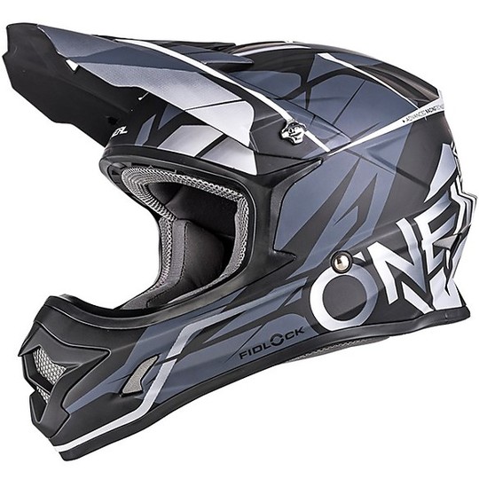 Cross Enduro O'neal 3 Series Fidlock Motorcycle Helmet Black Gray