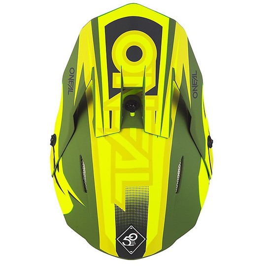 Cross Enduro O'neal 3 Series Riff casque de moto Olive Green Fluo Yellow