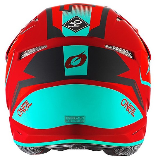 Cross Enduro O'neal 3 Series Riff Red Light Blue motorcycle helmet