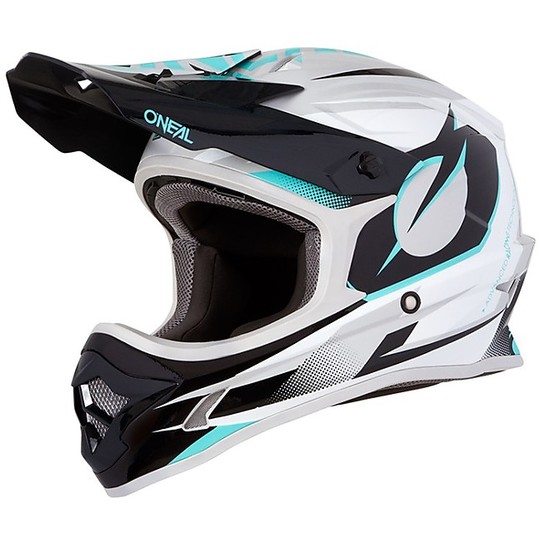 Cross Enduro O'neal 3 Series Riff Teal White Motorcycle Helmet