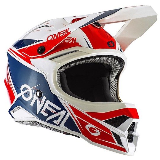 Cross Enduro O'neal 3 Series Stardust casque de moto blanc bleu rouge