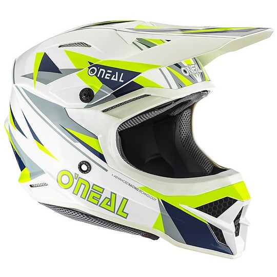 Cross Enduro O'neal 3 Series Triz Motorcycle Helmet Blue Yellow Neon