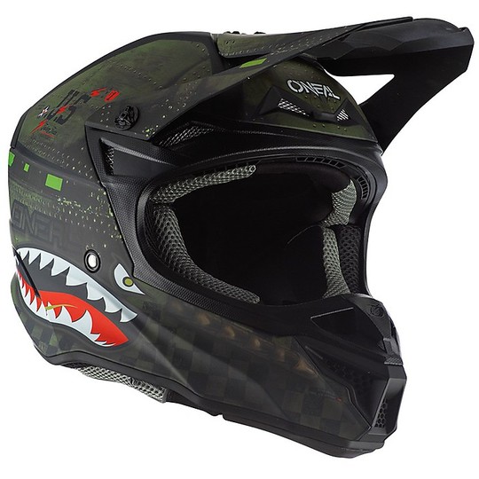Cross Enduro O'neal 5 Series WARHAWK motorcycle helmet Black Green