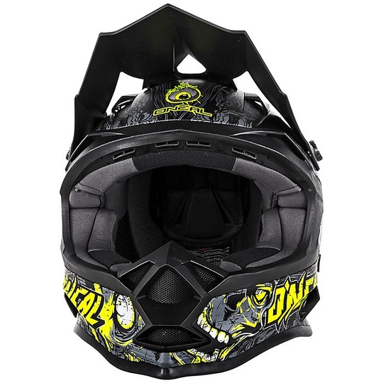 Cross Enduro O'neal 7 Series Evo Menace Motorcycle Helmet Gray Yellow
